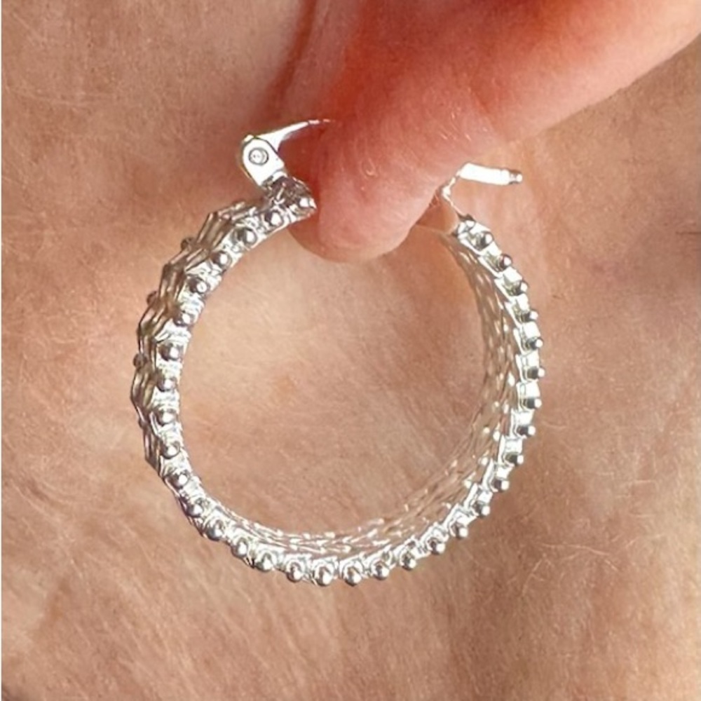 Imperial sterling silver earrings sparkling miniature mirrors (sold on QVC)